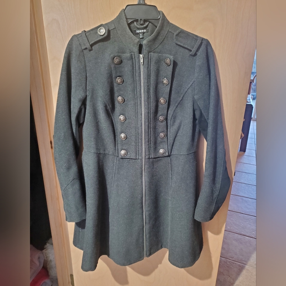 Torrid, military style, zip front jacket, size 0